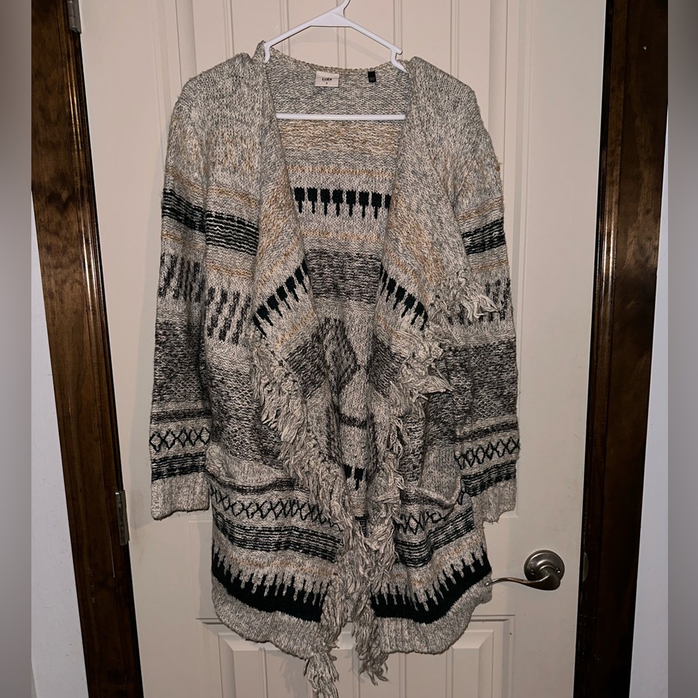 Cabi Shetland Fringe Waterfall Open Cardigan - image 2